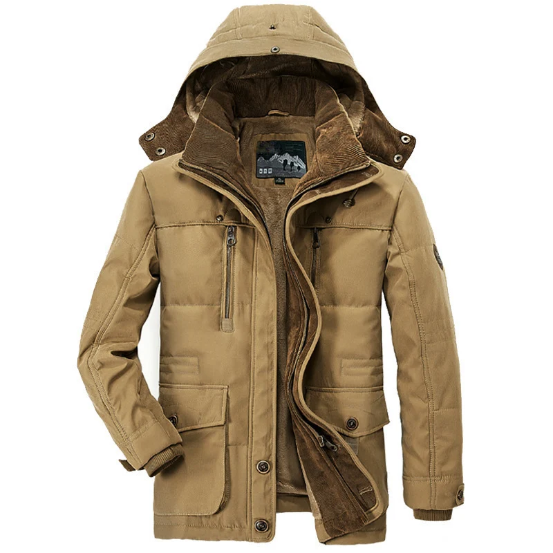 Herren robuster Canvas-Fieldparka mit Cord-Kragen, Zipfront und Multifunktionstaschen Nord Taschen