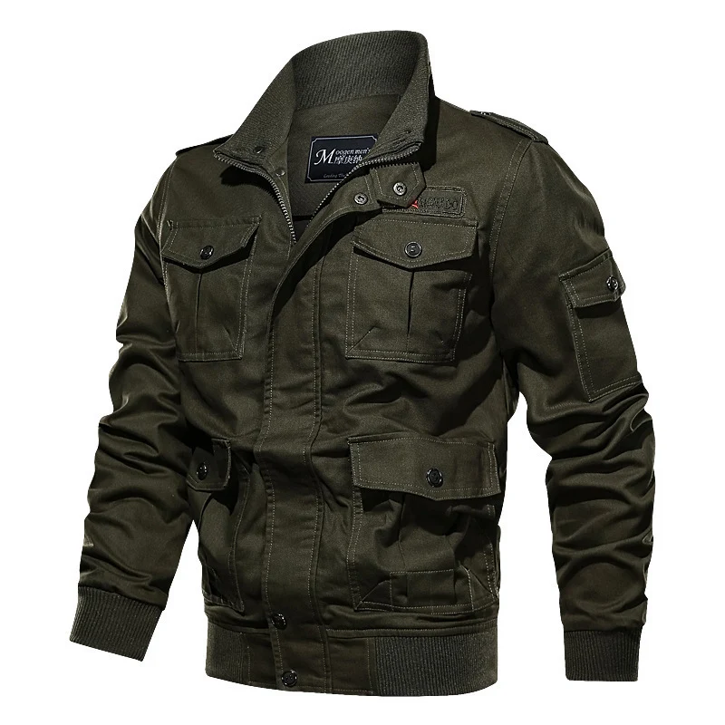 Herren robuste Canvas-Fliegerjacke im Utility-Fieldstil mit Schulterpatten und Mehrfachtaschen Nord Taschen