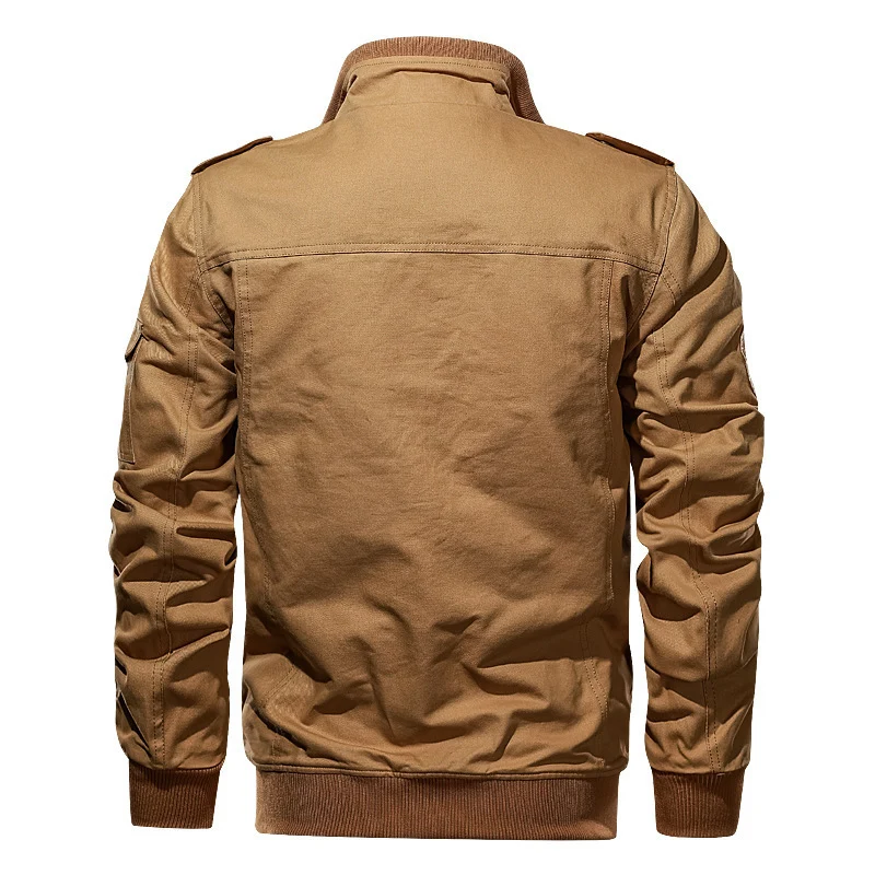 Herren robuste Canvas-Fliegerjacke im Utility-Fieldstil mit Schulterpatten und Mehrfachtaschen Nord Taschen