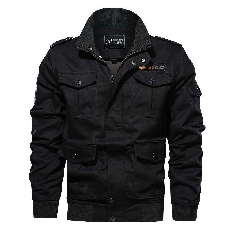 Herren robuste Canvas-Fliegerjacke im Utility-Fieldstil mit Schulterpatten und Mehrfachtaschen Nord Taschen