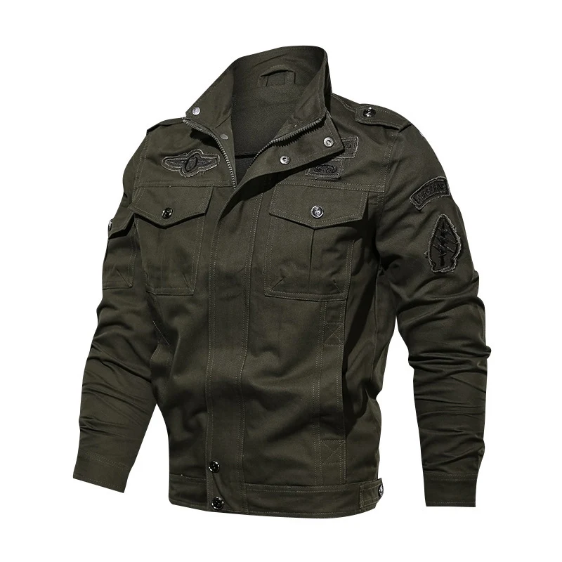Herren robuste Canvas-Fieldjacke im Military-Utility-Stil mit Schulterpatten und Pattentaschen Nord Taschen