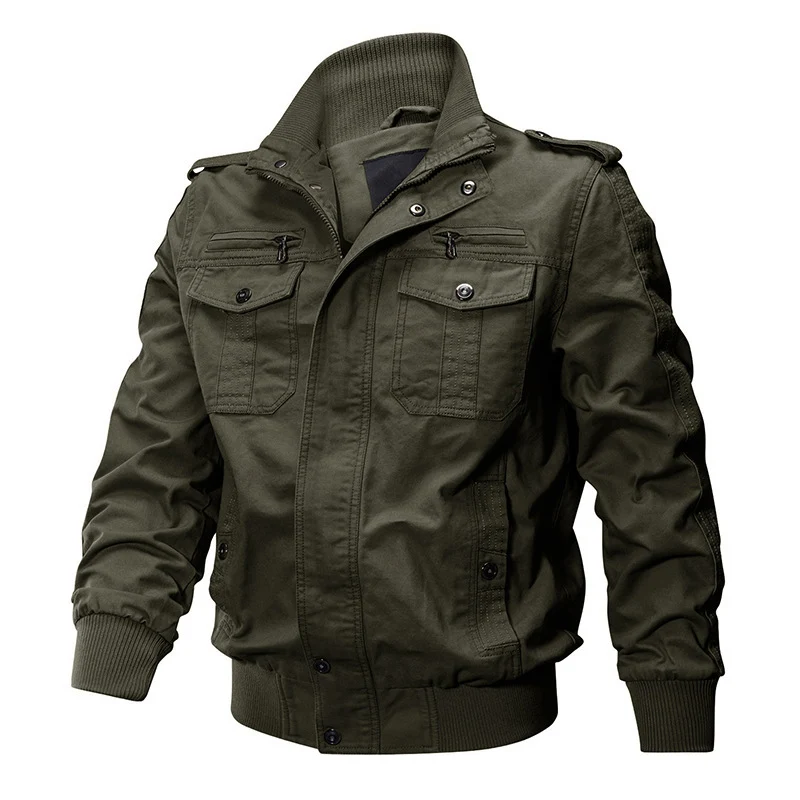 Herren robust geschnittene Canvas-Fieldjacke mit Rippenkragen und Utility-Taschen Nord Taschen