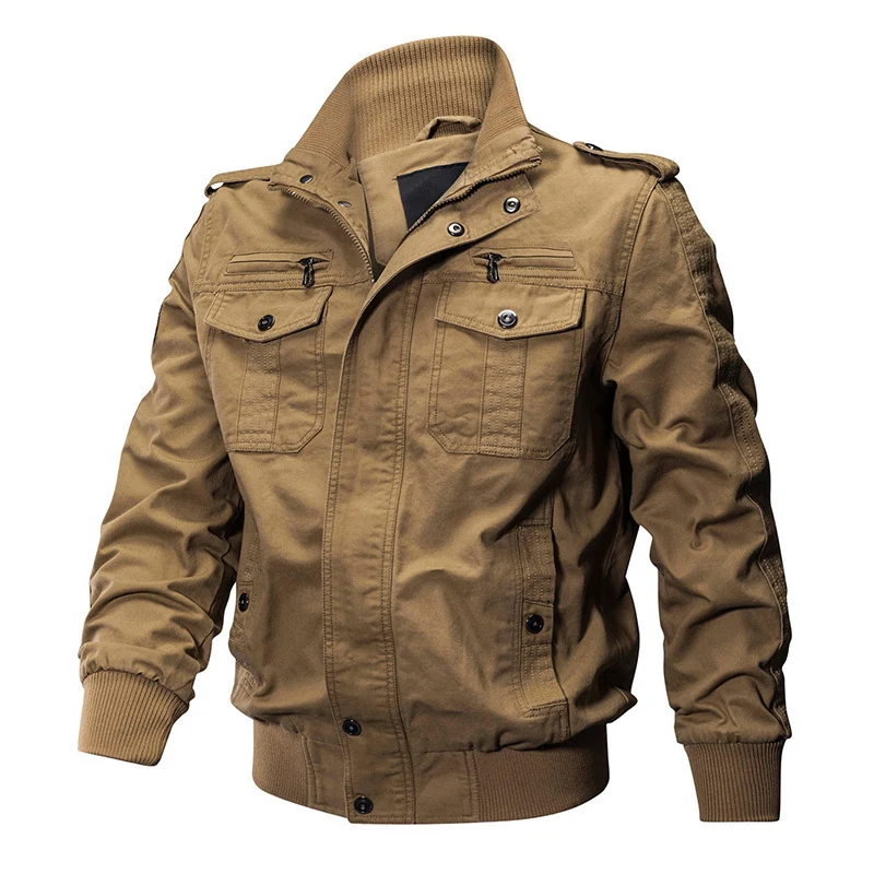 Herren robust geschnittene Canvas-Fieldjacke mit Rippenkragen und Utility-Taschen Nord Taschen