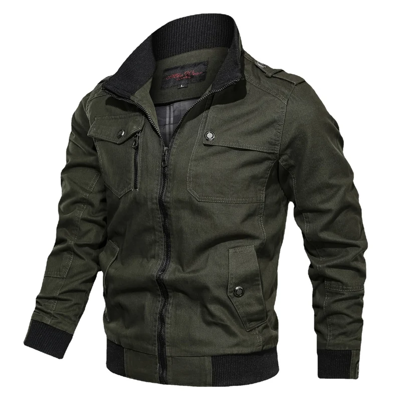 Herren robust geschnittene Canvas-Fieldjacke mit Rippenkragen und Utility-Taschen Nord Taschen