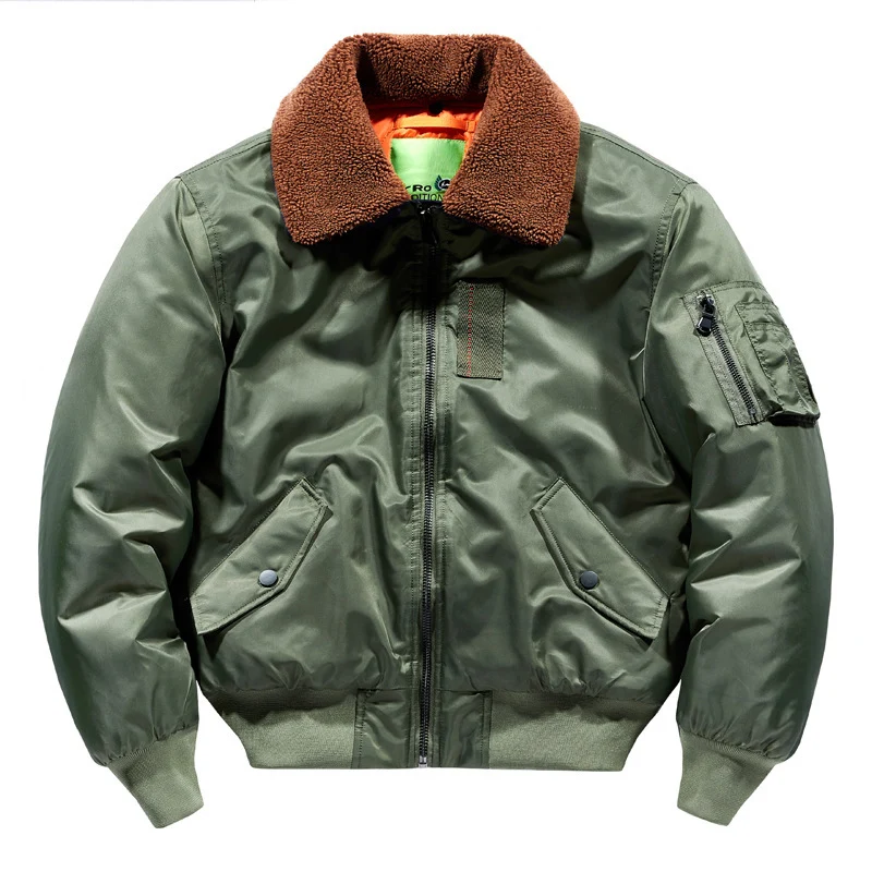 Herren Pilotenbomberjacke mit Teddykragen und Utility-Ärmeltasche Nord Taschen