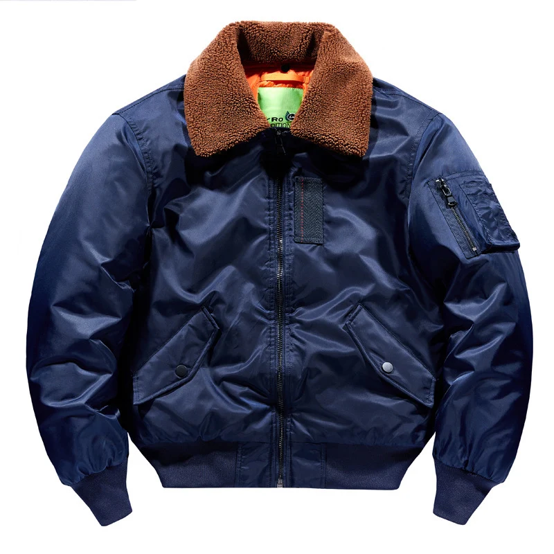 Herren Pilotenbomberjacke mit Teddykragen und Utility-Ärmeltasche Nord Taschen