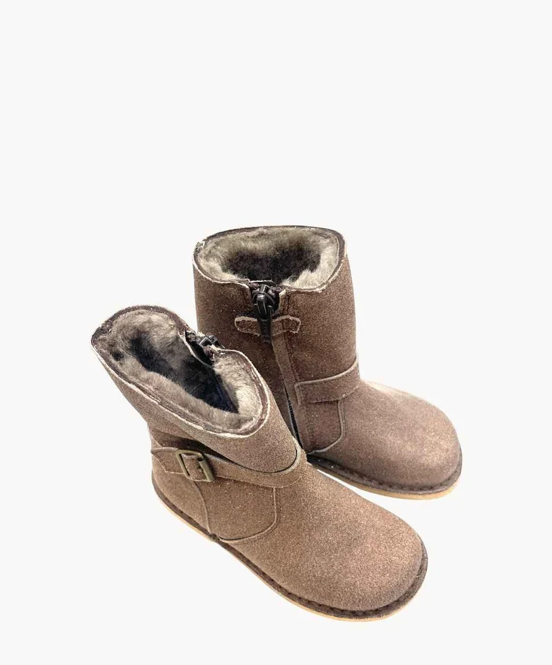 Marie Morenz 1410 Stiefel Lammfell gefüttert Glitzer Kinder braun