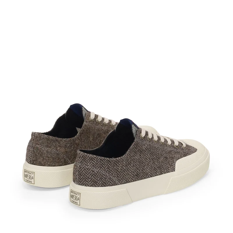 2432 WORKS WOOL PATCHWORK - Sneakers - Low Cut - Unisex - Grey-Off White