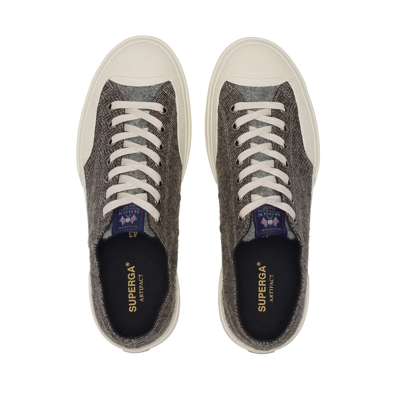 2432 WORKS WOOL PATCHWORK - Sneakers - Low Cut - Unisex - Grey-Off White