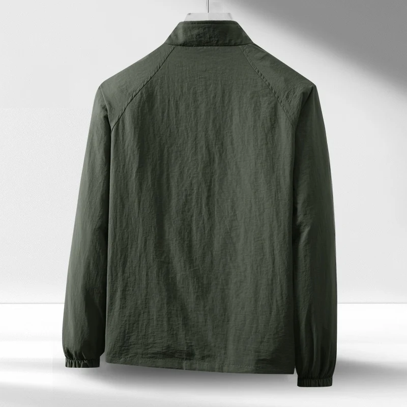 Herren Leichte winddichte Reißverschluss-Blousonjacke mit Stehkragen und elastischen Bündchen Nord Taschen