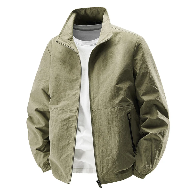 Herren Leichte Wind- und wasserabweisende Freizeitjacke mit Stehkragen und Reißverschlusstaschen Nord Taschen