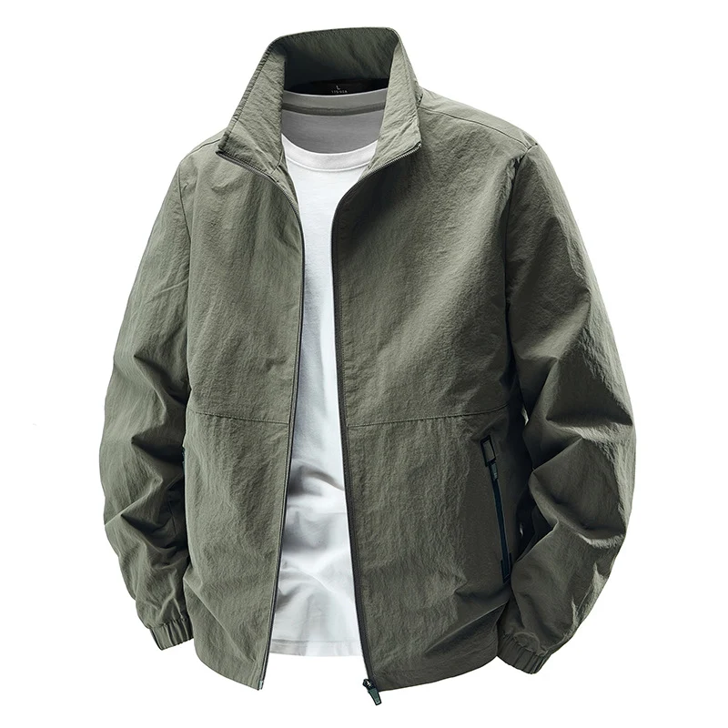 Herren Leichte Wind- und wasserabweisende Freizeitjacke mit Stehkragen und Reißverschlusstaschen Nord Taschen