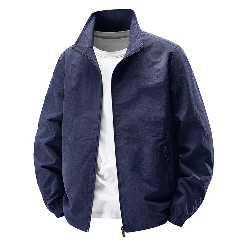 Herren Leichte Wind- und wasserabweisende Freizeitjacke mit Stehkragen und Reißverschlusstaschen Nord Taschen