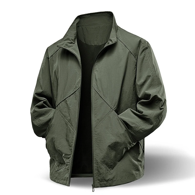 Herren Leichte technische Zip‑Jacke mit Stehkragen, Raglanärmeln & Utility‑Einsätzen Nord Taschen