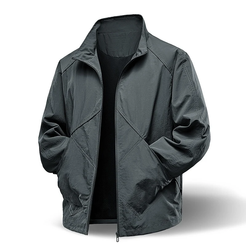 Herren Leichte technische Zip‑Jacke mit Stehkragen, Raglanärmeln & Utility‑Einsätzen Nord Taschen