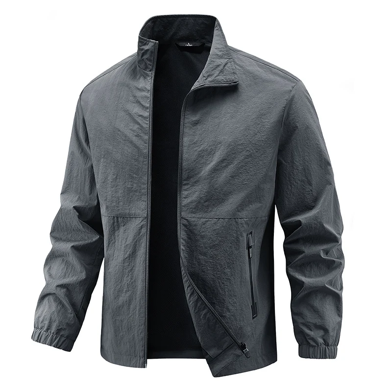 Herren Leichte technische Übergangsjacke mit Stehkragen atmungsaktivem Mesh-Futter und wasserabweisenden Reißverschlusstaschen Nord Taschen