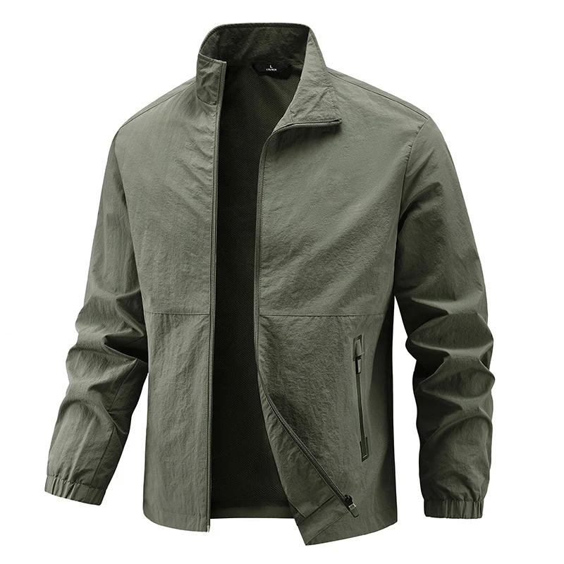 Herren Leichte technische Übergangsjacke mit Stehkragen atmungsaktivem Mesh-Futter und wasserabweisenden Reißverschlusstaschen Nord Taschen
