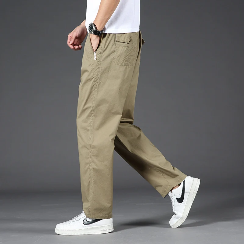 Herren Leichte Relaxed-Fit Chinohose mit elastischem Bund & geradem Bein Nord Taschen