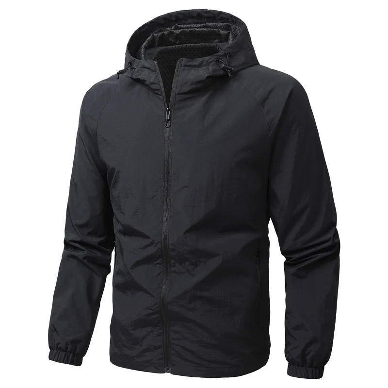 Herren Leichte Kapuzen-Windjacke mit Mesh‑Futter, durchgehendem Reißverschluss & elastischen Bündchen Nord Taschen