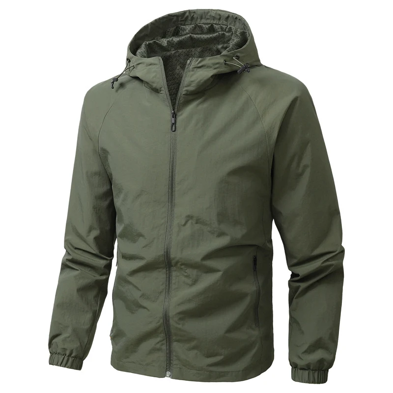 Herren Leichte Kapuzen-Windjacke mit Mesh‑Futter, durchgehendem Reißverschluss & elastischen Bündchen Nord Taschen