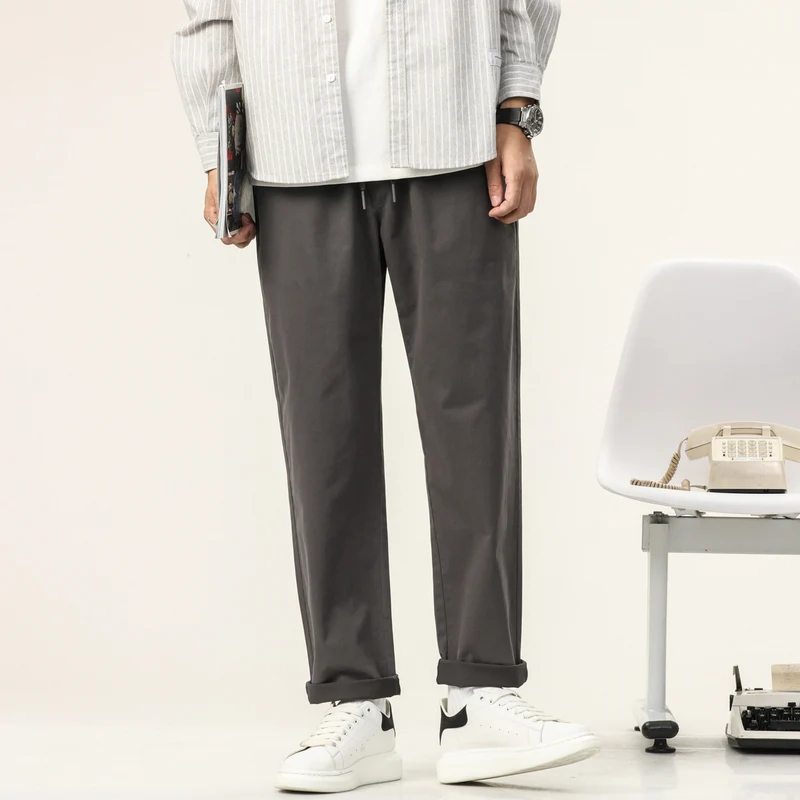 Herren Leichte Baumwoll-Mix-Hose mit elastischem Kordelbund und geradem Bein Nord Taschen
