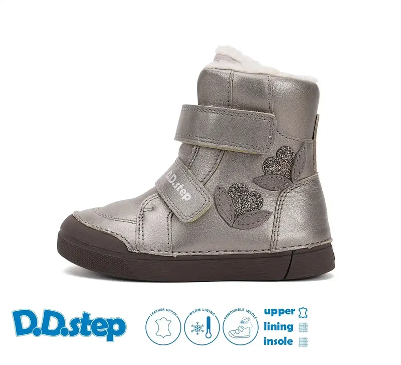 D.D.step Mädchen Winterstiefel Silberbeige W068-52320A