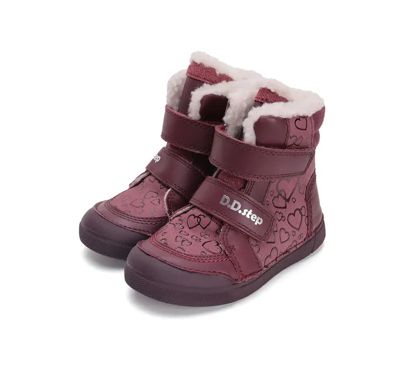 D.D.step Mädchen Winterstiefel Himbeerrot W068-42589