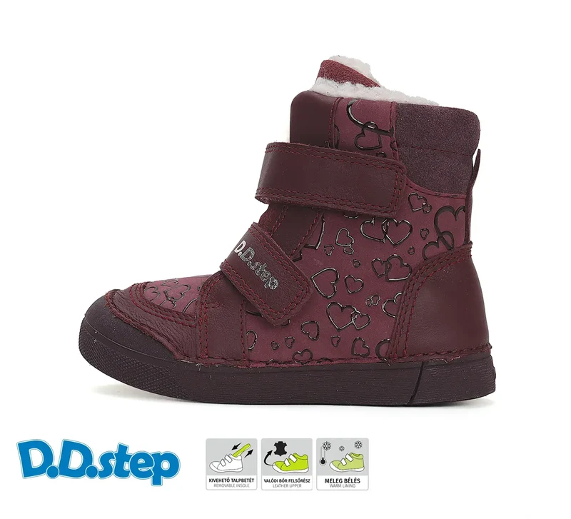 D.D.step Mädchen Winterstiefel Himbeerrot W068-42589