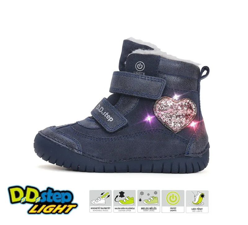 D.D.step Mädchen Winterstiefel LED Königsblau W050-42707E