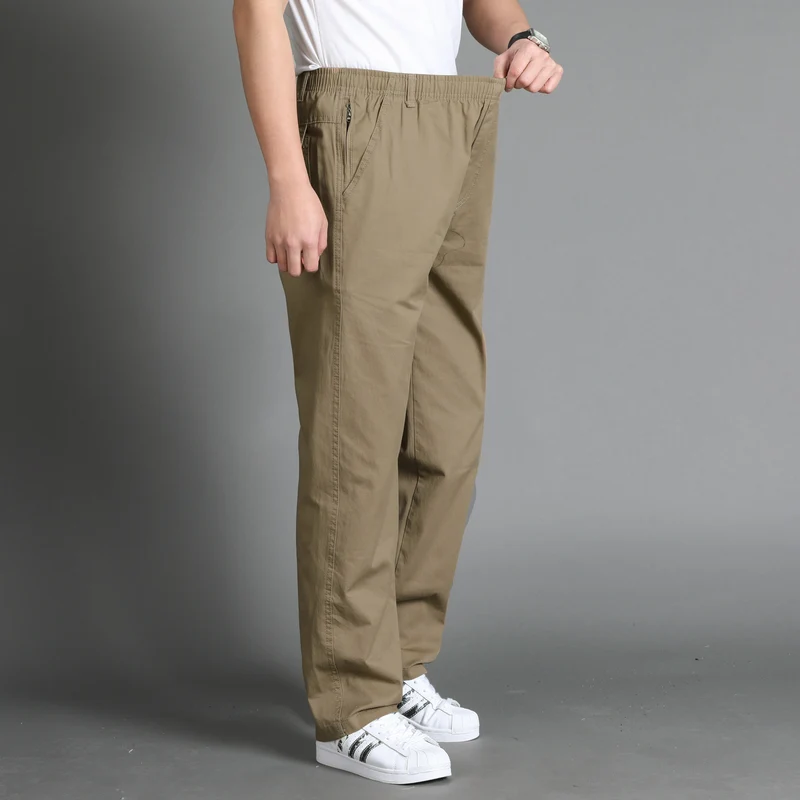 Herren Lässige Canvas-Chinohose mit elastischem Tunnelzugbund, aufgesetzten Taschen & geradem Bein Nord Taschen