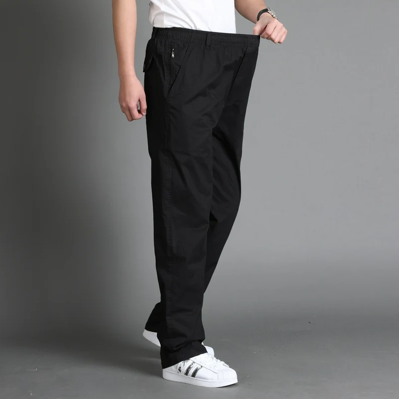Herren Lässige Canvas-Chinohose mit elastischem Tunnelzugbund, aufgesetzten Taschen & geradem Bein Nord Taschen