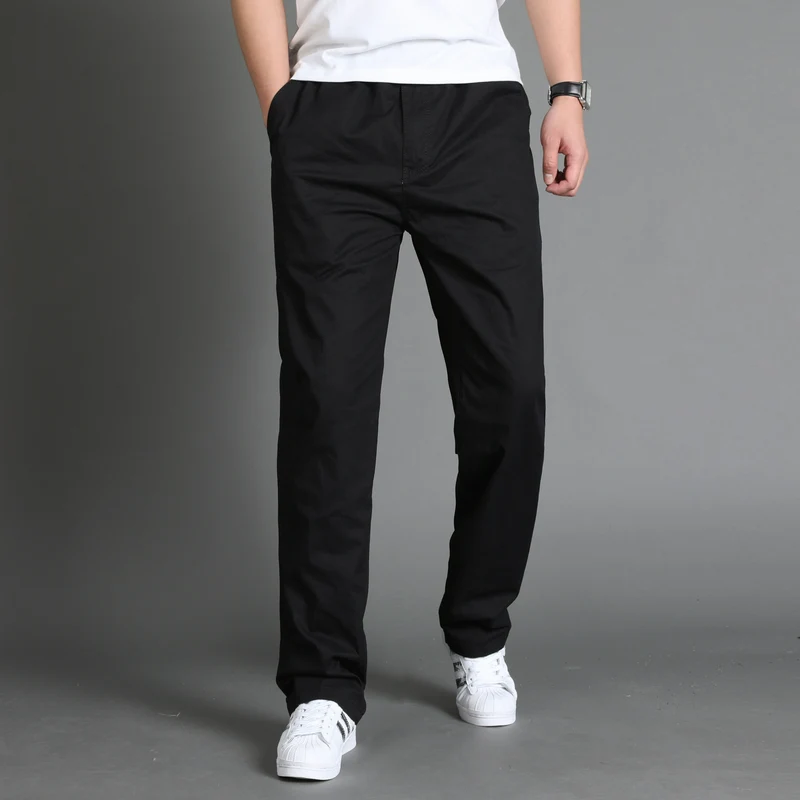 Herren Lässige Canvas-Chinohose mit elastischem Tunnelzugbund, aufgesetzten Taschen & geradem Bein Nord Taschen