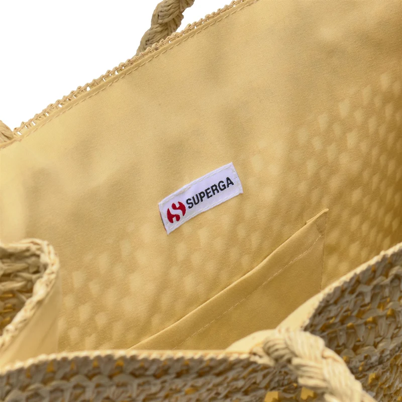 TOTE BAG SQUARE RAFFIA - Bags - Tote Bag - Woman - Beige Ecru