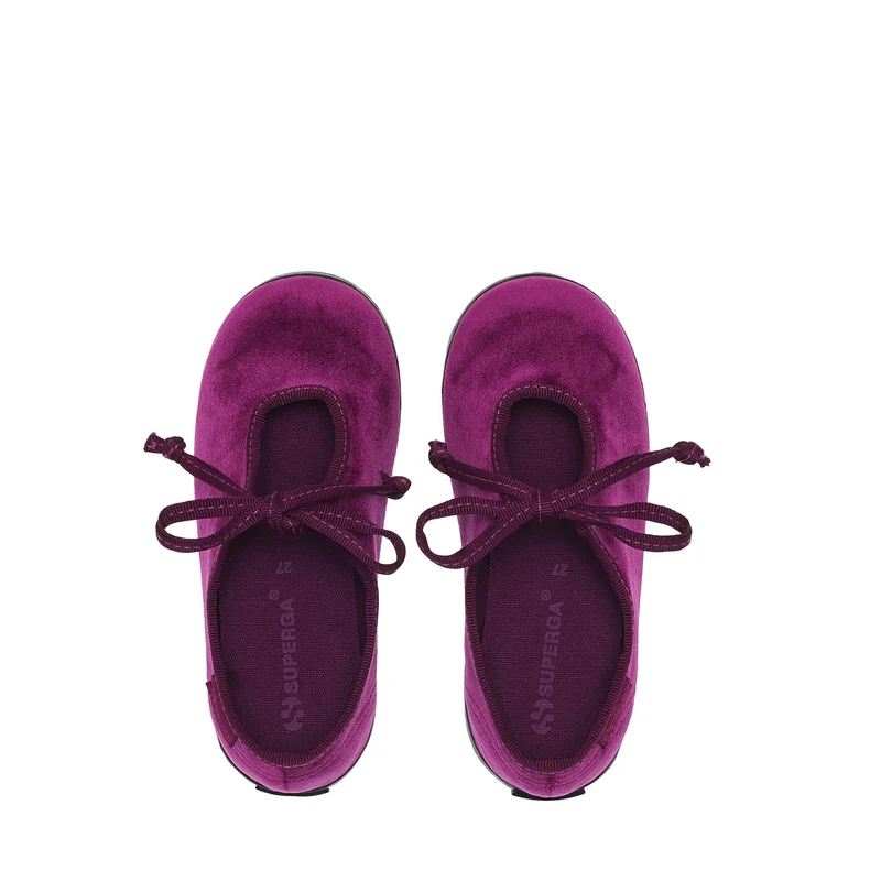 2442 KIDS VELVET BALLERINA LACE - Ballerine - Ballerina - Girl - Fucsia-FBlack