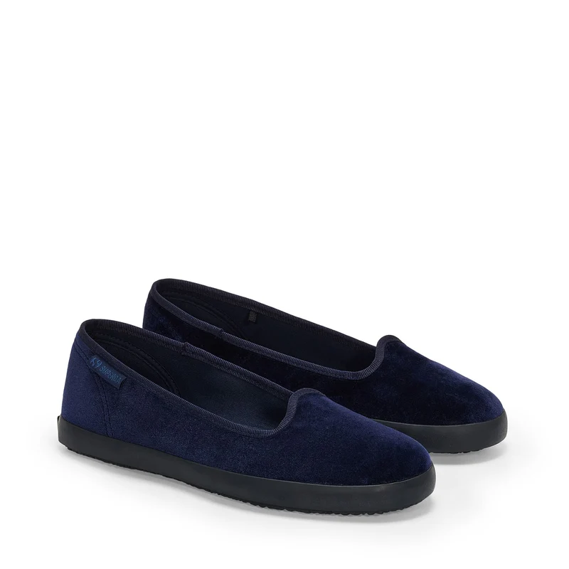2441 VELVET BALLERINA - Ballerine - Ballerina - Woman - Navy-FBlack