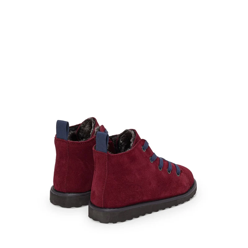 3008 KIDS LACE-UP BOOT SUEDE - Ankle Boots - Laced - Kid unisex - Red Cabernet-Navy