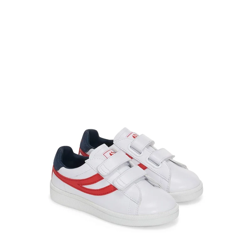 4832 KIDS STRAPS MATCH - Sneakers - Low Cut - Kid unisex - White-Red-Blue Navy