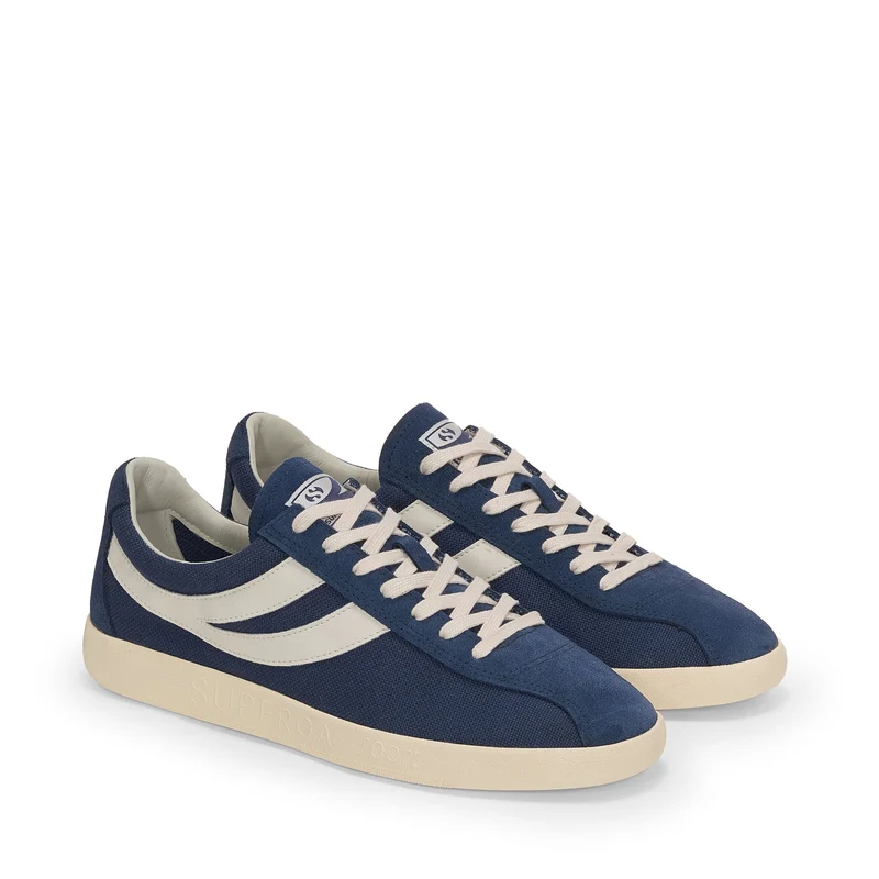 1960 CAPRI COTTON HAIRYSUEDE - Sneakers - Low Cut - Unisex - Navy-White Avorio-Off Yellow