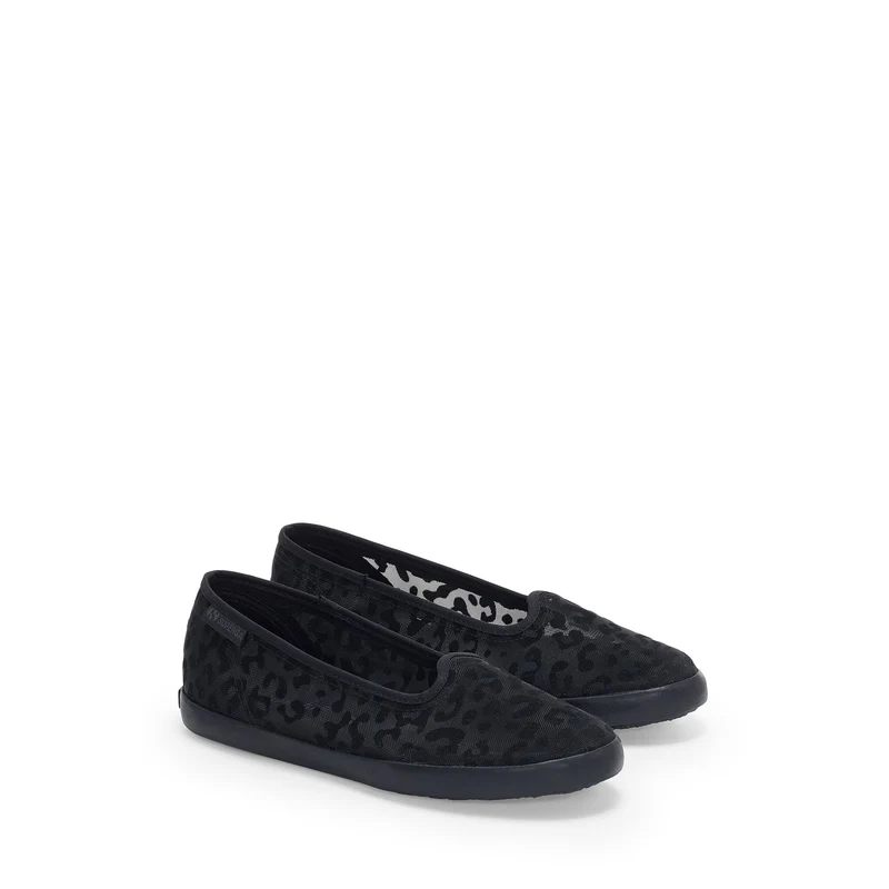2441 BALLERINA NET LEOPARD - Ballerine - Ballerina - Woman - Black-Black
