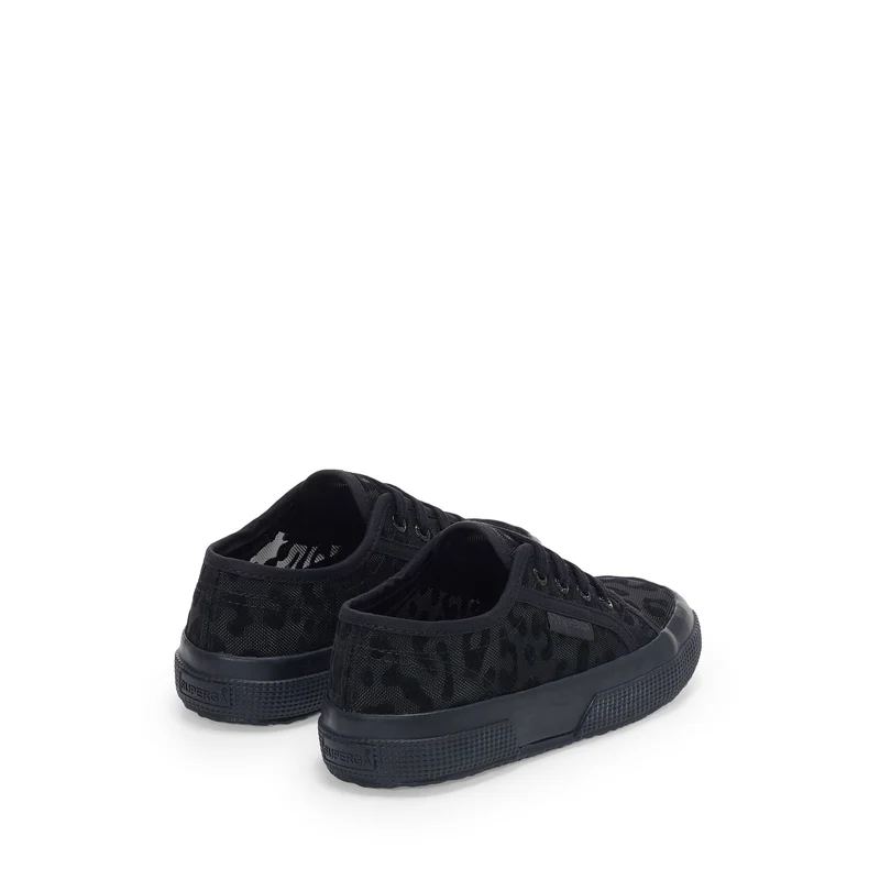 2750 KIDS NET LEOPARD - Le Superga - Low Cut - Girl - Black-Black