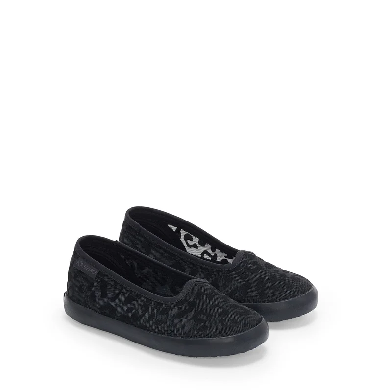 2441 KIDS BALLERINA NET LEOPARD - Ballerine - Ballerina - Girl - Black-Black