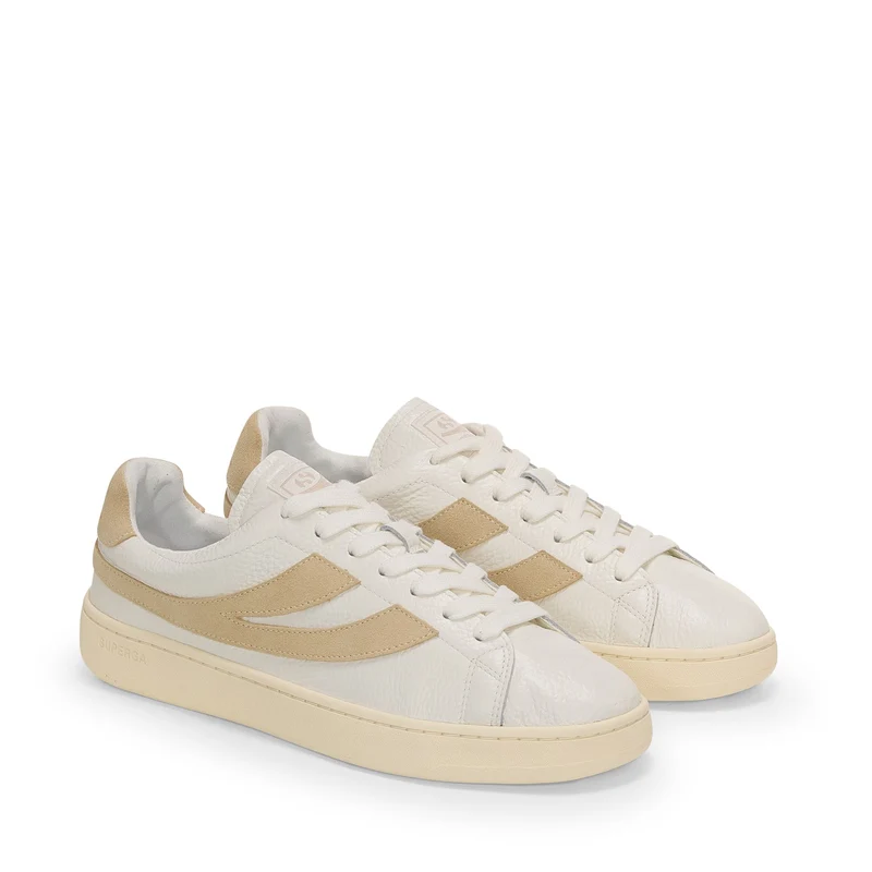 4833 LENDL - Sneakers - Low Cut - Unisex - White Avorio-Lt Beige-Off Yellow