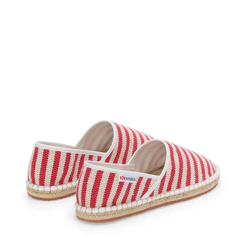 3009 COTTON STRIPES - Espadrilles - Low Heel - Unisex - Red-Off White