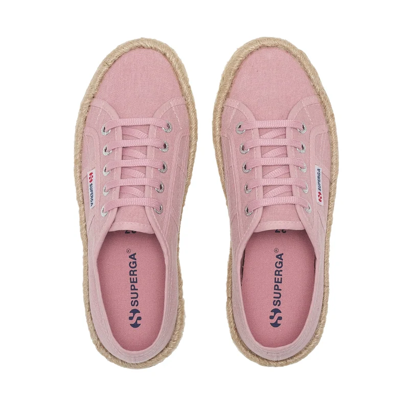 2750 COTTON STONE WASH ROPE - Le Superga - Low Cut - Woman - Pink Frost Washed