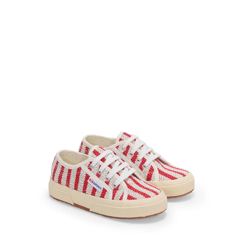 2750 KIDS COTTON STRIPES - Le Superga - Sneaker - Kid unisex - Red-Off White