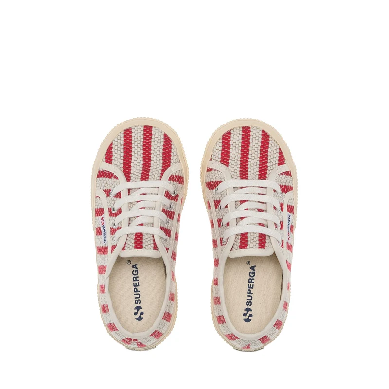 2750 KIDS COTTON STRIPES - Le Superga - Sneaker - Kid unisex - Red-Off White