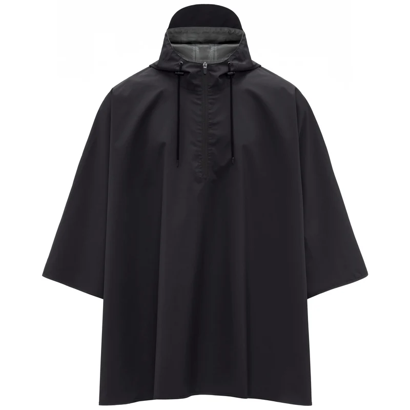 PONCHO RAGGIERA LOGO - Jackets - Poncho - Unisex - Black-Grey MD