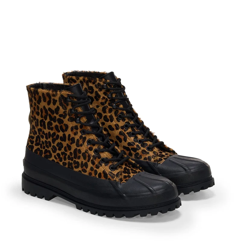 3343 ALPINA DUCK CALFHAIR - Ankle Boots - Mid Cut - Unisex - Leopard print-Black