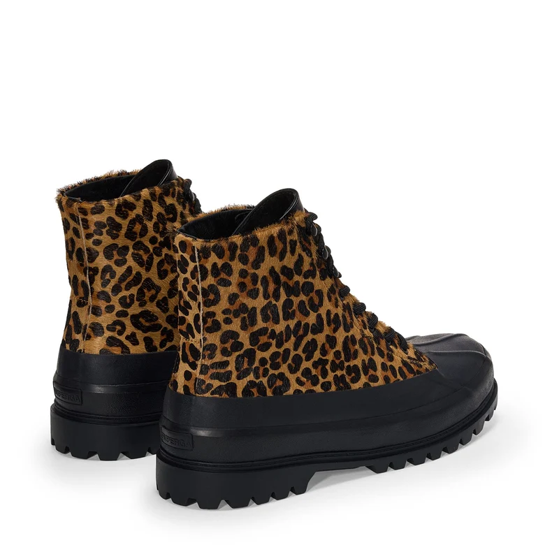 3343 ALPINA DUCK CALFHAIR - Ankle Boots - Mid Cut - Unisex - Leopard print-Black