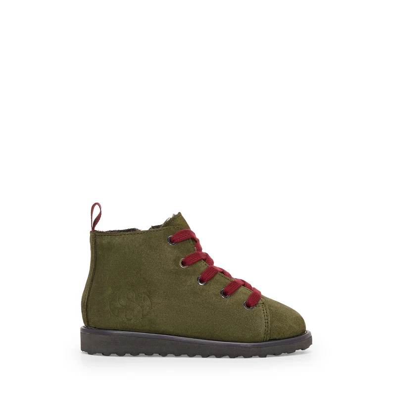 3008 KIDS LACE-UP BOOT SUEDE - Ankle Boots - Laced - Kid unisex - Green Academia-RedCabernet